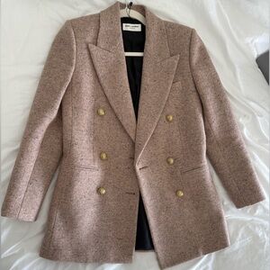 Saint Laurent Pink Tweed Blazer F34 $3500